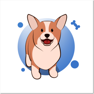 Cute corgi cartoon Posters and Art